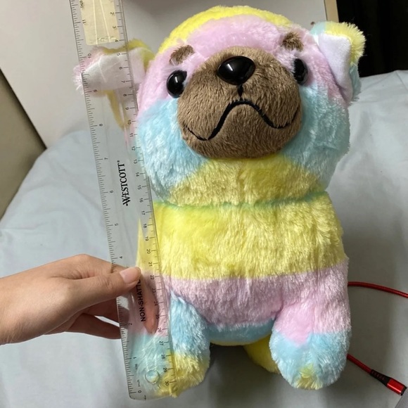 Rainbow Bulldog Plush - Picture 3 of 3